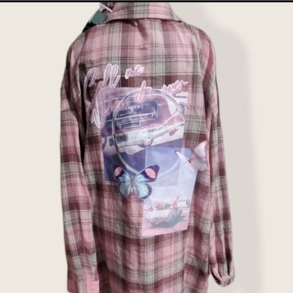 Missguided Plus shirt with graphic in pink s:18 - Picture 5 of 6